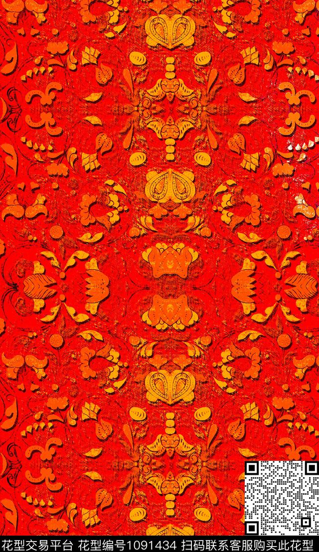 深圳民族风波西米亚数码印花华亿平台下载（图片编号: 1091434） - 瓦栏（Walan）