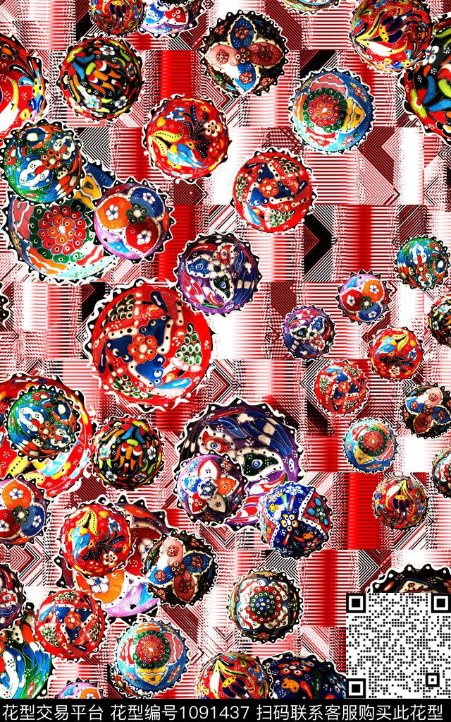 数码华亿平台民族风中老年数码印花华亿平台下载（图片编号: 1091437） - 瓦栏（Walan）