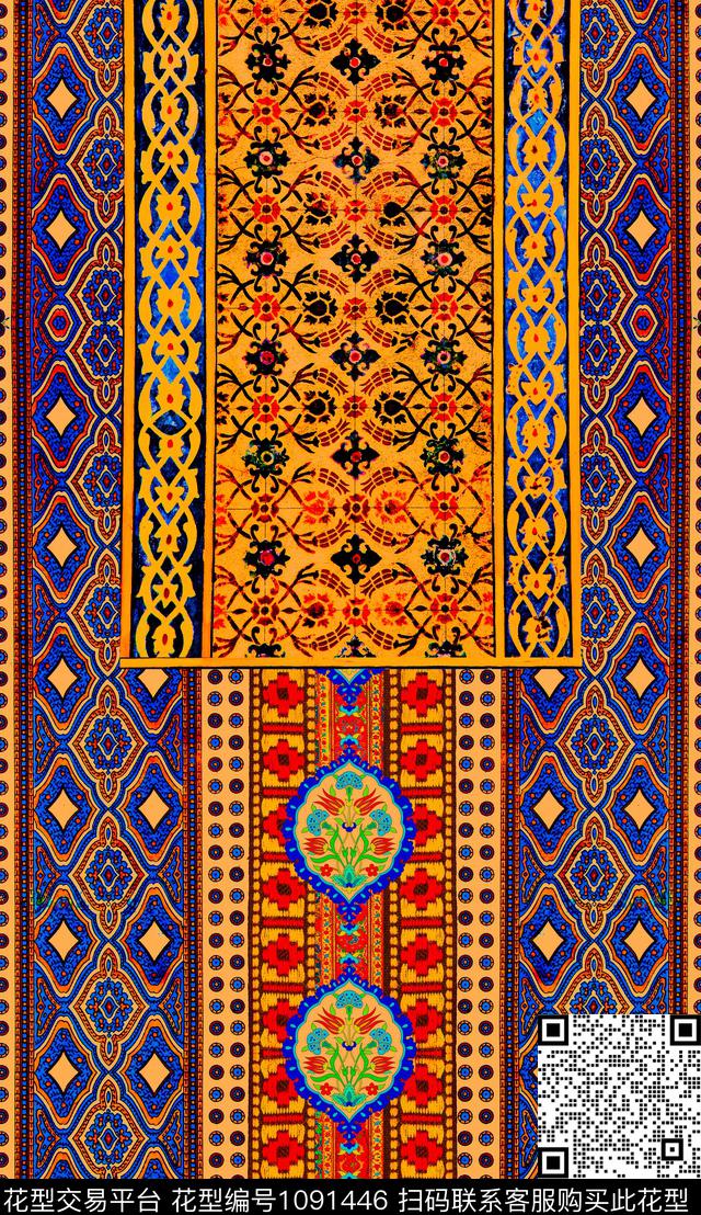 深圳民族风波西米亚数码印花华亿平台下载（图片编号: 1091446） - 瓦栏（Walan）