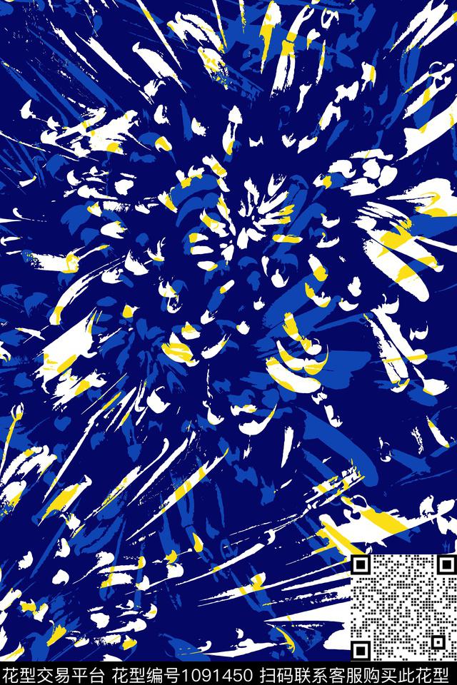 抽象花卉男装花卉传统印花华亿平台下载（图片编号: 1091450） - 瓦栏（Walan）