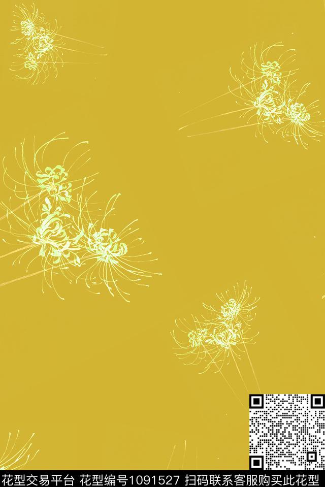 数码华亿平台线条植物数码印花华亿平台下载（图片编号: 1091527） - 瓦栏（Walan）