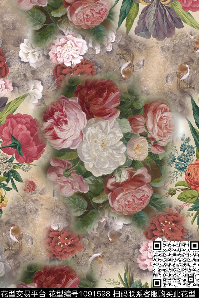 大花数码华亿平台创意数码印花华亿平台下载（图片编号: 1091598） - 瓦栏（Walan）