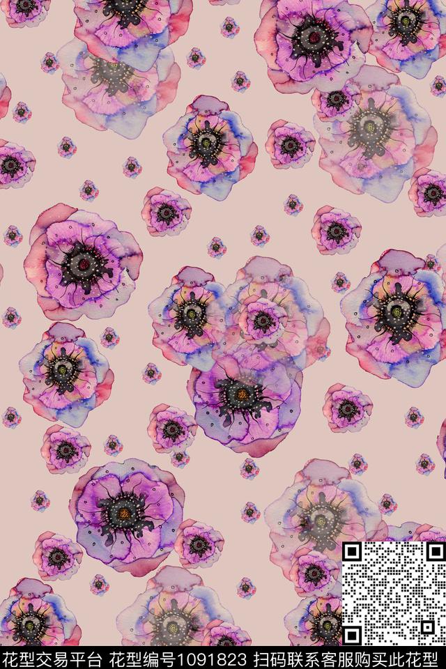 数码华亿平台小碎花花卉数码印花华亿平台下载（图片编号: 1091823） - 瓦栏（Walan）