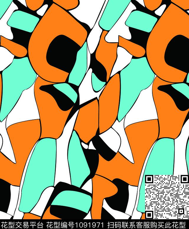 抽象休闲女装传统印花华亿平台下载（图片编号: 1091971） - 瓦栏（Walan）