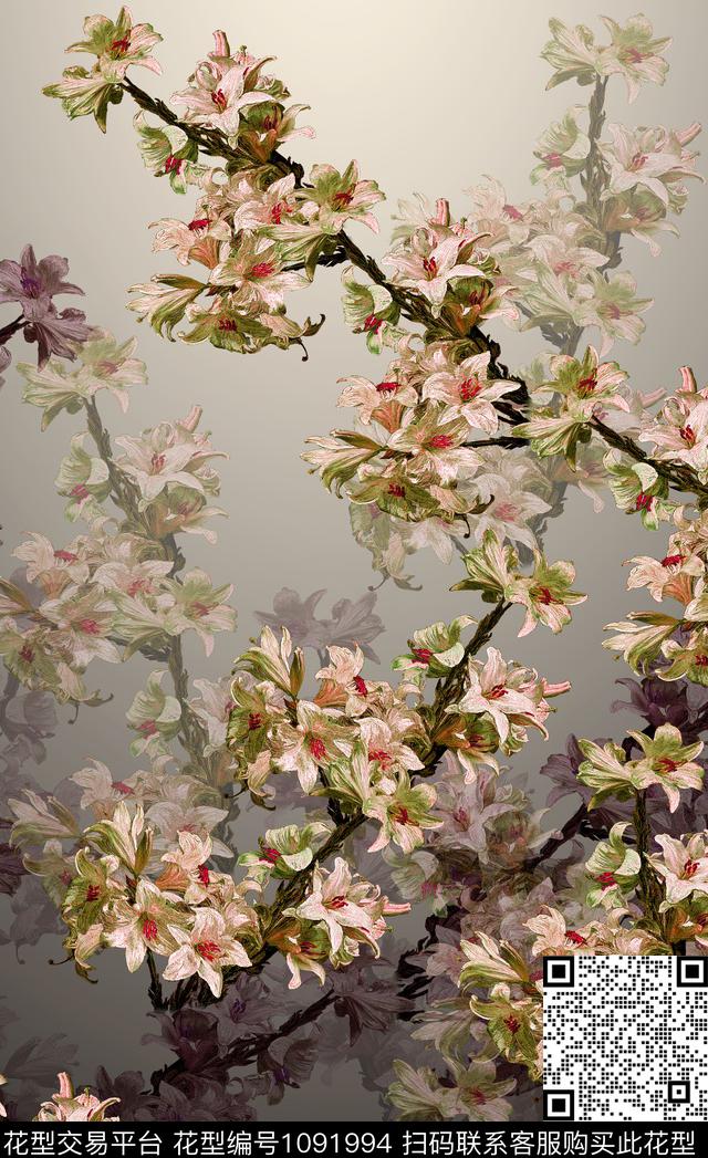 定位花满版散花油画华亿平台数码印花华亿平台下载（图片编号: 1091994） - 瓦栏（Walan）