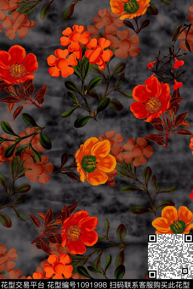 数码华亿平台植物花卉数码印花华亿平台下载（图片编号: 1091998） - 瓦栏（Walan）