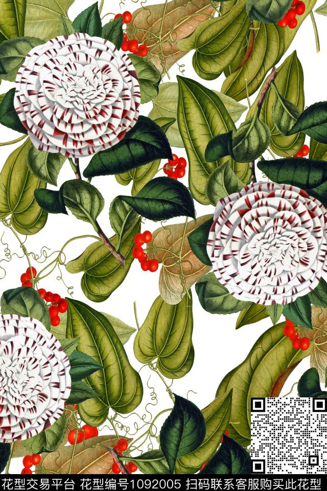 数码华亿平台植物花卉数码印花华亿平台下载（图片编号: 1092005） - 瓦栏（Walan）