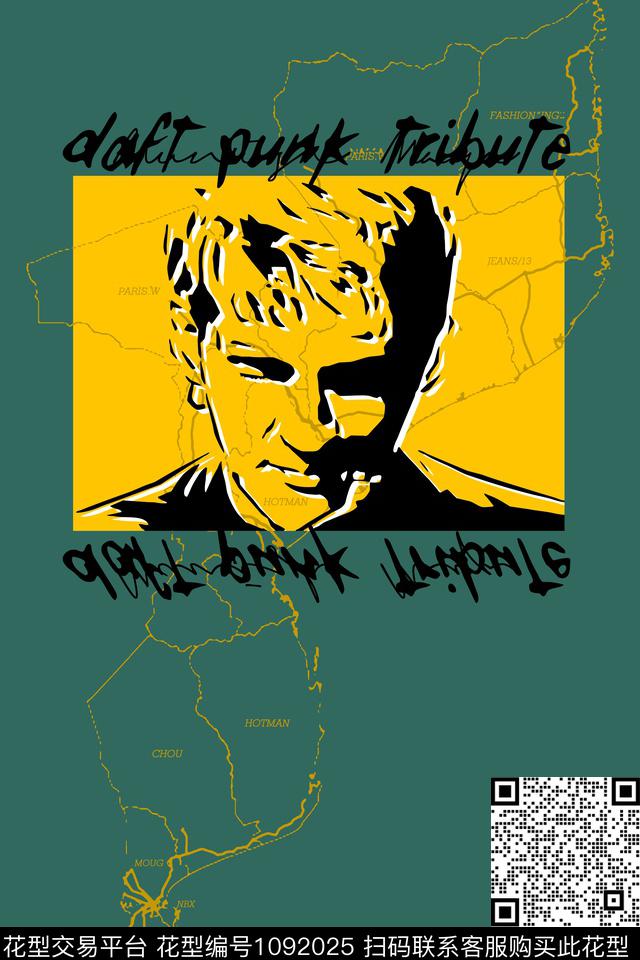 定位花人物潮牌传统印花华亿平台下载（图片编号: 1092025） - 瓦栏（Walan）