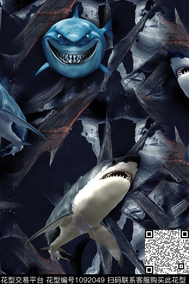 数码华亿平台底纹鲨鱼数码印花华亿平台下载（图片编号: 1092049） - 瓦栏（Walan）