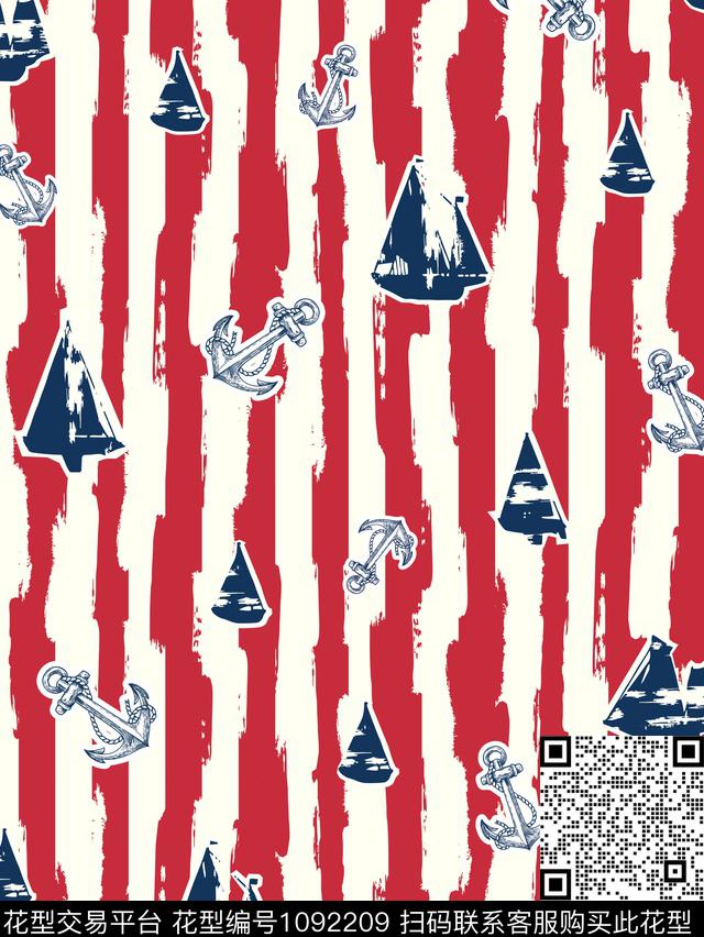 船锚帆船航海数码印花华亿平台下载（图片编号: 1092209） - 瓦栏（Walan）