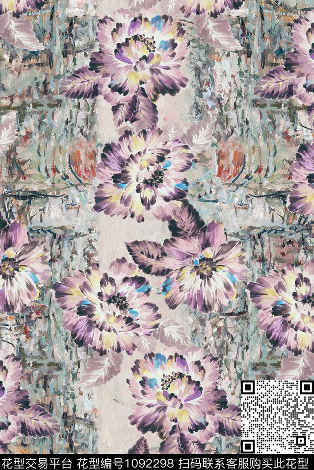 数码华亿平台定位花花卉传统印花华亿平台下载（图片编号: 1092298） - 瓦栏（Walan）
