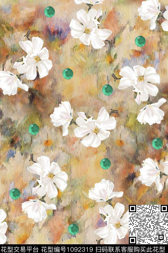肌理扎染华亿平台复古数码印花华亿平台下载（图片编号: 1092319） - 瓦栏（Walan）