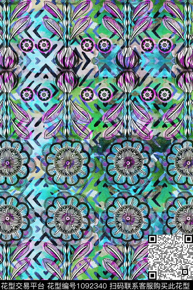 数码华亿平台小碎花向日葵数码印花华亿平台下载（图片编号: 1092340） - 瓦栏（Walan）