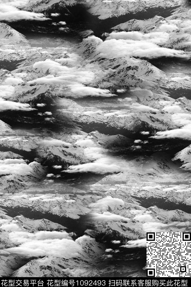 雪山男装迷彩数码印花华亿平台下载（图片编号: 1092493） - 瓦栏（Walan）