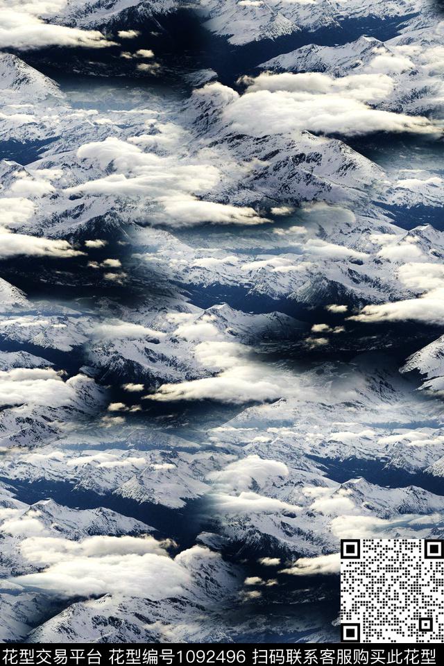 雪山男装迷彩数码印花华亿平台下载（图片编号: 1092496） - 瓦栏（Walan）