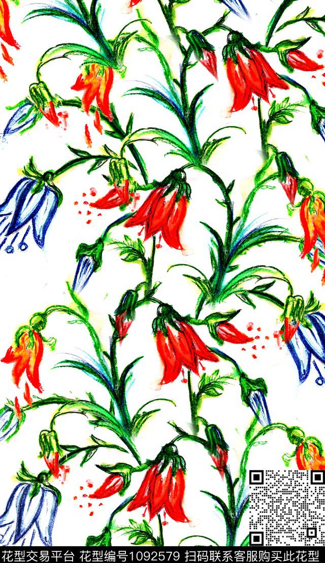 定位花植物花卉数码印花华亿平台下载（图片编号: 1092579） - 瓦栏（Walan）