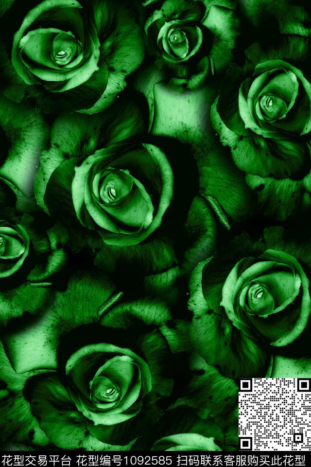 大花女装花卉数码印花华亿平台下载（图片编号: 1092585） - 瓦栏（Walan）