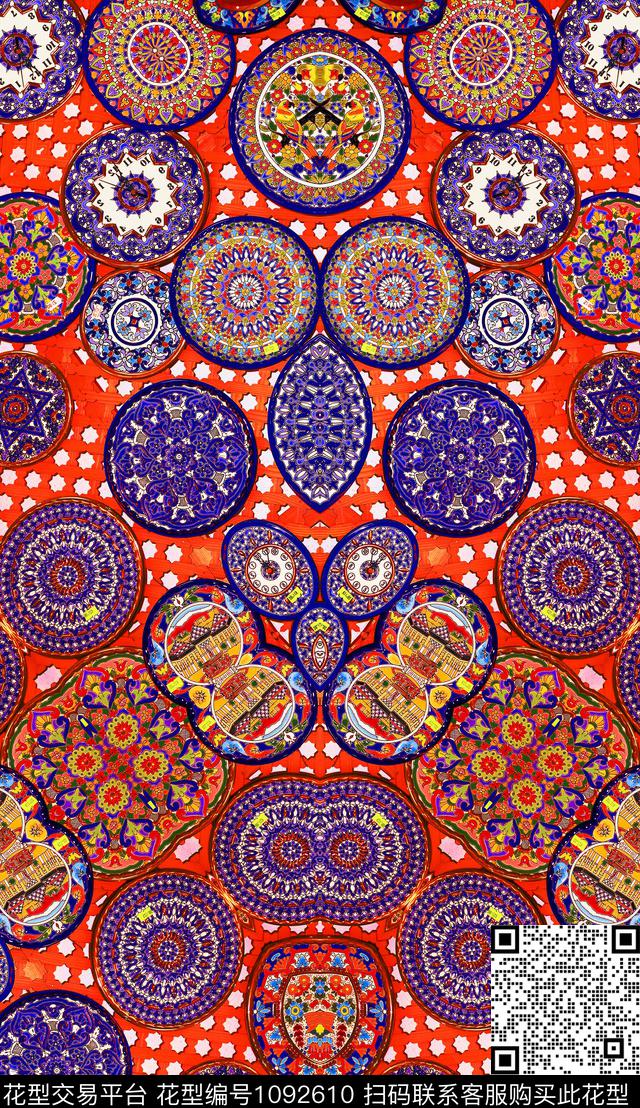 深圳民族风波西米亚数码印花华亿平台下载（图片编号: 1092610） - 瓦栏（Walan）