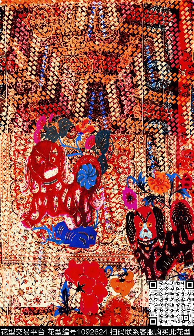 深圳民族风波西米亚数码印花华亿平台下载（图片编号: 1092624） - 瓦栏（Walan）