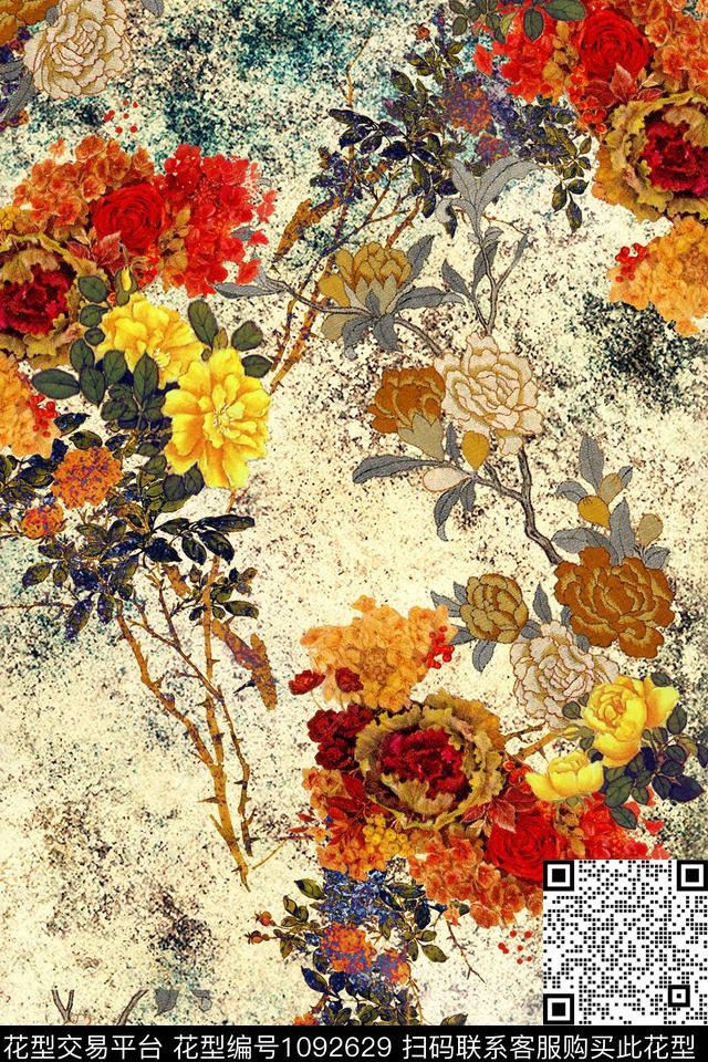 中国风油画华亿平台国画数码印花华亿平台下载（图片编号: 1092629） - 瓦栏（Walan）