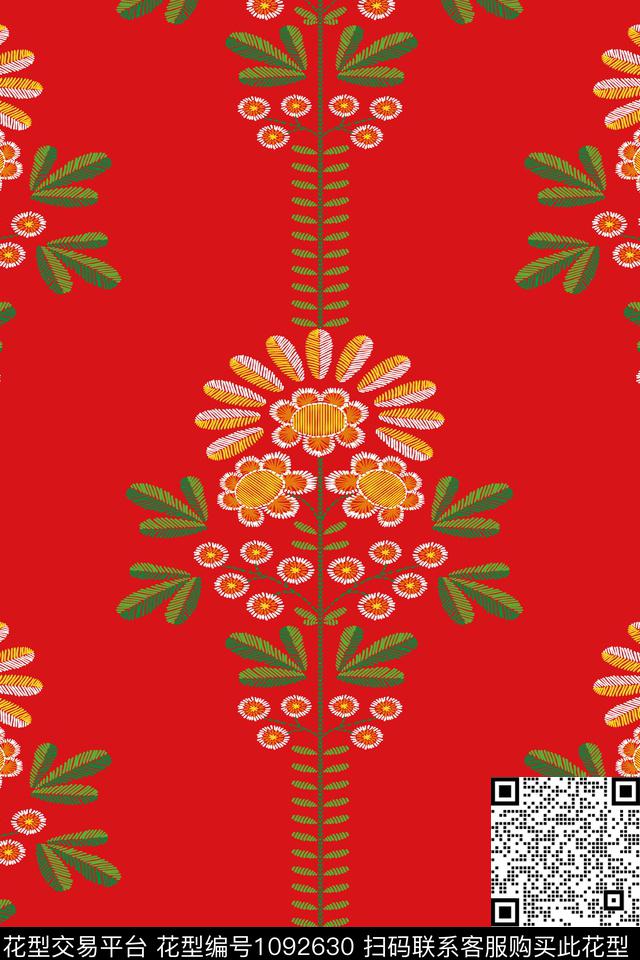 民族风民族花卉波西米亚数码印花华亿平台下载（图片编号: 1092630） - 瓦栏（Walan）