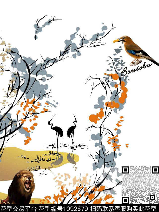 艺术鸟创意数码印花华亿平台下载（图片编号: 1092679） - 瓦栏（Walan）