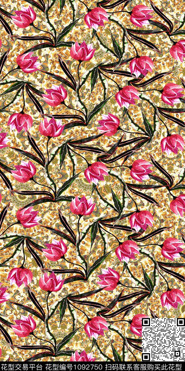 数码华亿平台小碎花花卉数码印花华亿平台下载（图片编号: 1092750） - 瓦栏（Walan）