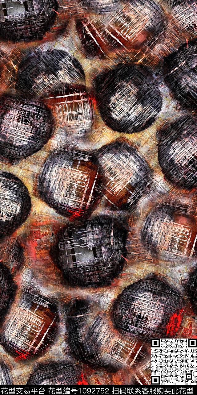 数码华亿平台抽象几何数码印花华亿平台下载（图片编号: 1092752） - 瓦栏（Walan）