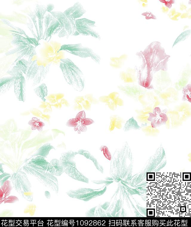 大花民族风花卉数码印花华亿平台下载（图片编号: 1092862） - 瓦栏（Walan）
