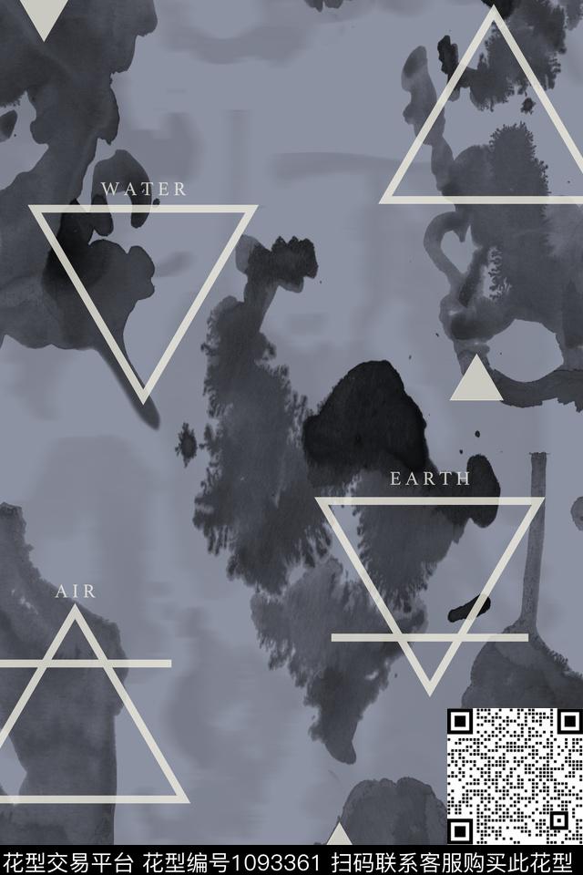 肌理男装几何数码印花华亿平台下载（图片编号: 1093361） - 瓦栏（Walan）