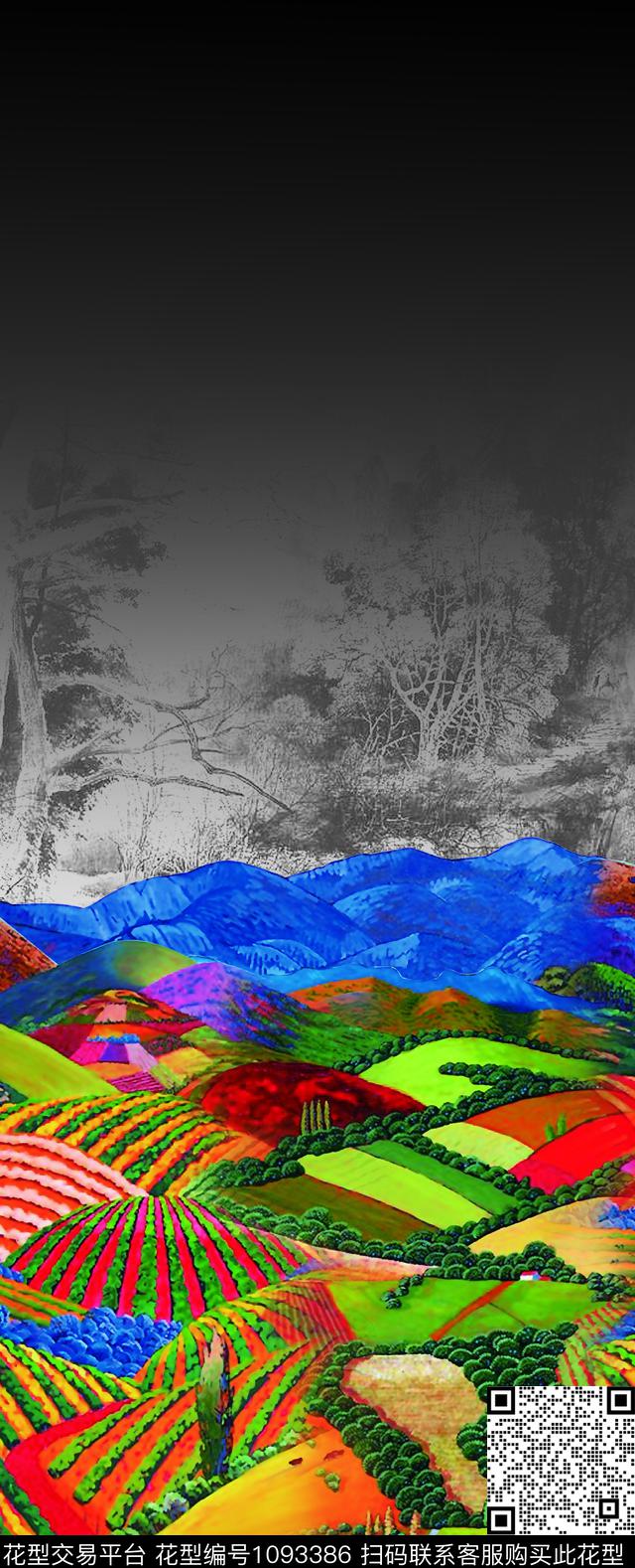 数码华亿平台女装定位花油画华亿平台数码印花华亿平台下载（图片编号: 1093386） - 瓦栏（Walan）