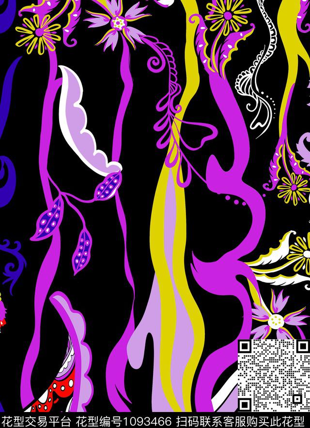 数码华亿平台抽象女装数码印花华亿平台下载（图片编号: 1093466） - 瓦栏（Walan）