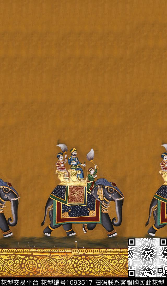 数码华亿平台定位花民族风数码印花华亿平台下载（图片编号: 1093517） - 瓦栏（Walan）