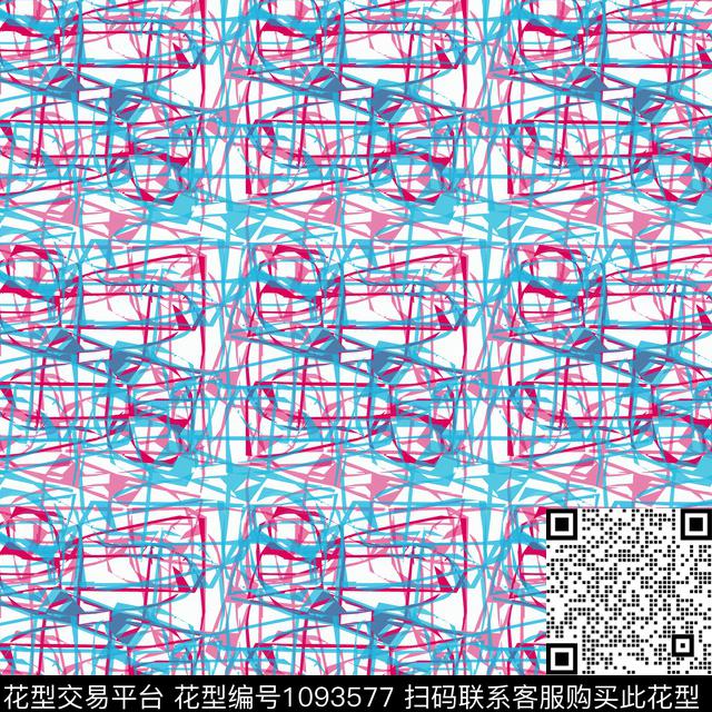 线条抽象传统印花华亿平台下载（图片编号: 1093577） - 瓦栏（Walan）