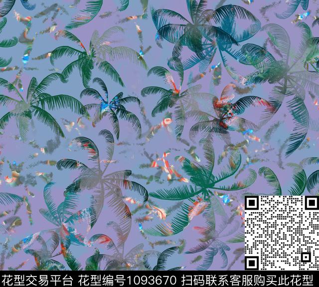 数码华亿平台抽象花卉数码印花华亿平台下载（图片编号: 1093670） - 瓦栏（Walan）