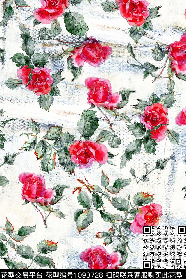 数码华亿平台花卉女装数码印花华亿平台下载（图片编号: 1093728） - 瓦栏（Walan）