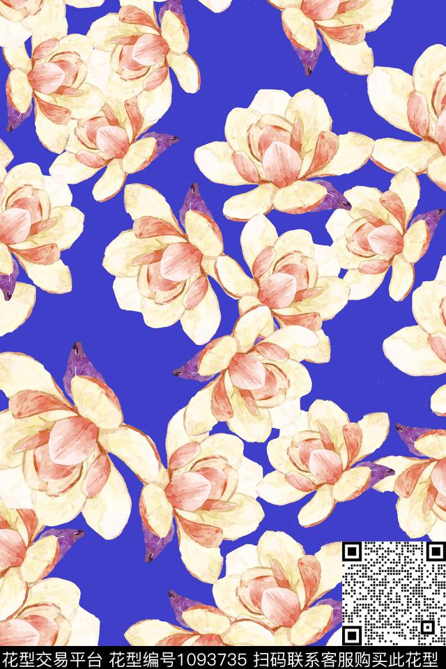 花卉女装彩地花卉数码印花华亿平台下载（图片编号: 1093735） - 瓦栏（Walan）