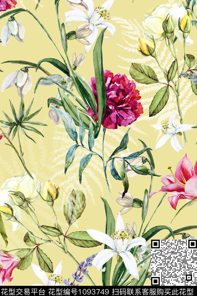 数码华亿平台花卉女装数码印花华亿平台下载（图片编号: 1093749） - 瓦栏（Walan）