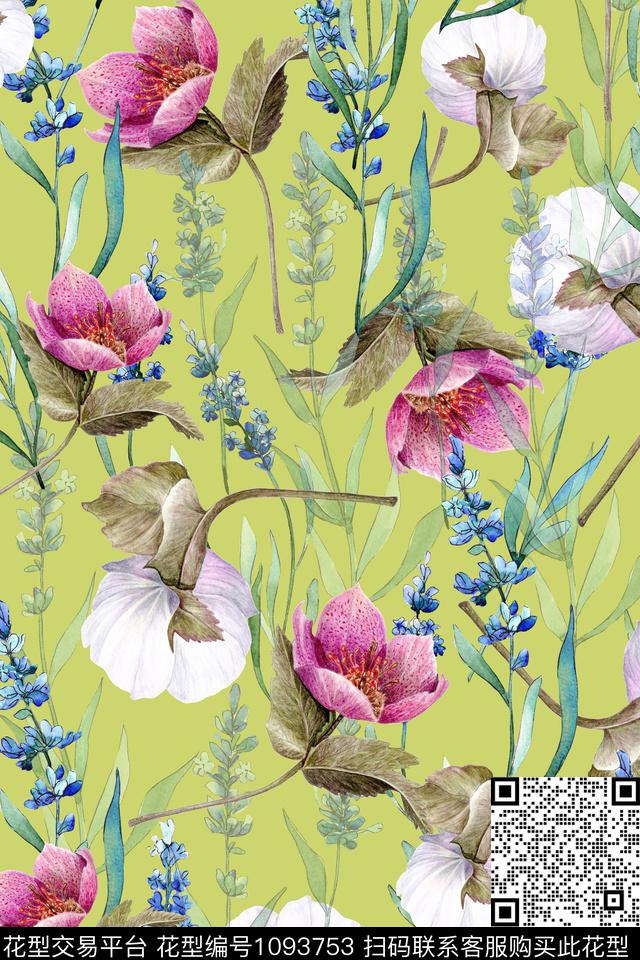 数码华亿平台花卉女装数码印花华亿平台下载（图片编号: 1093753） - 瓦栏（Walan）