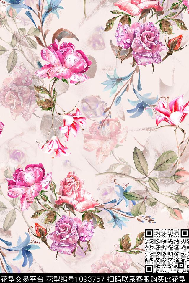 数码华亿平台花卉女装数码印花华亿平台下载（图片编号: 1093757） - 瓦栏（Walan）