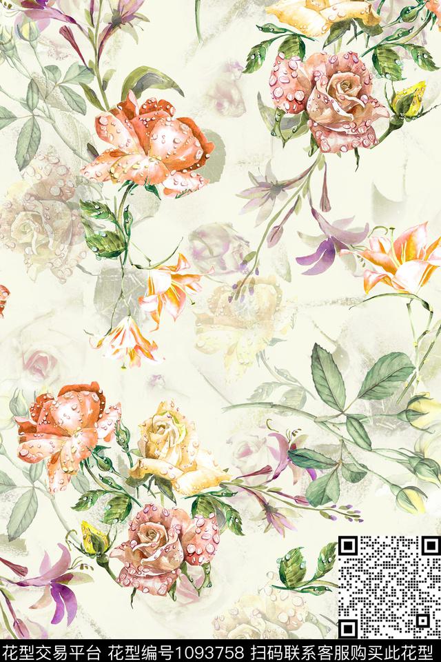 数码华亿平台花卉女装数码印花华亿平台下载（图片编号: 1093758） - 瓦栏（Walan）