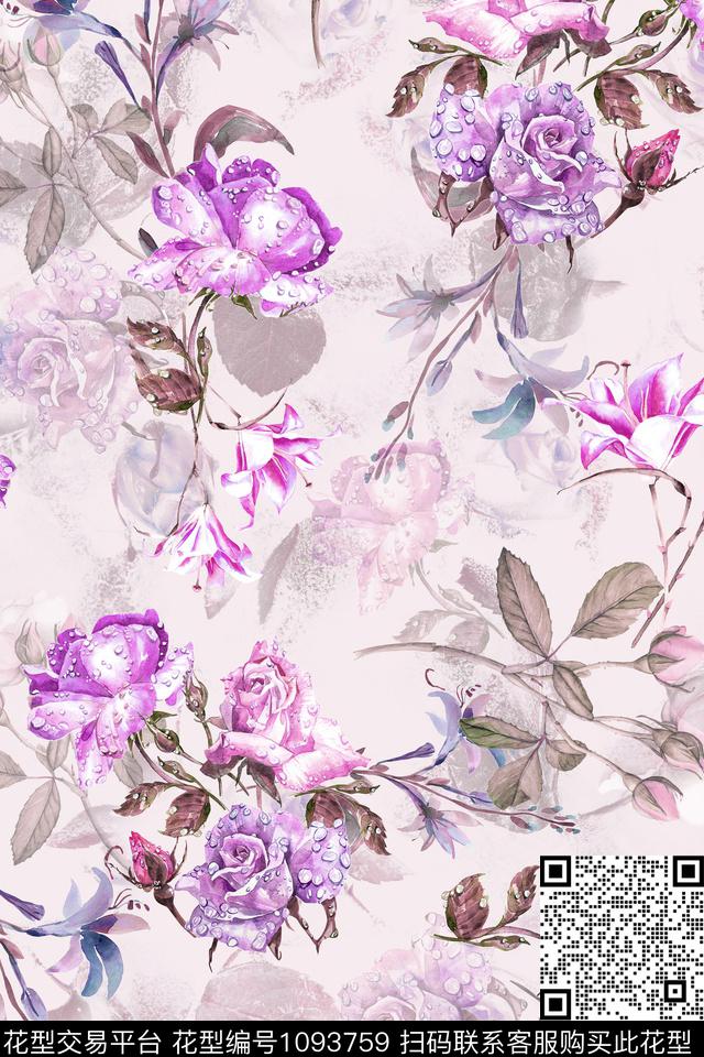 数码华亿平台花卉女装数码印花华亿平台下载（图片编号: 1093759） - 瓦栏（Walan）