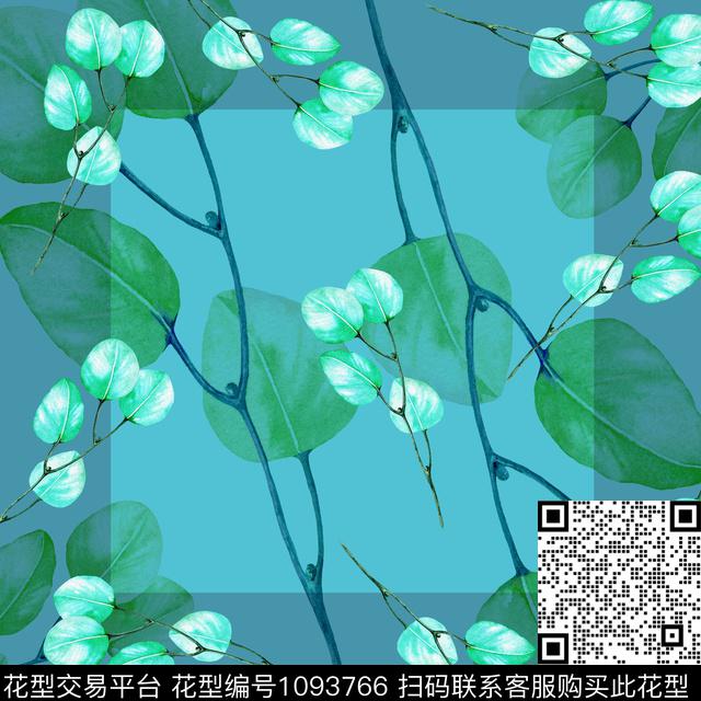 雪纺水彩花卉方巾数码印花华亿平台下载（图片编号: 1093766） - 瓦栏（Walan）