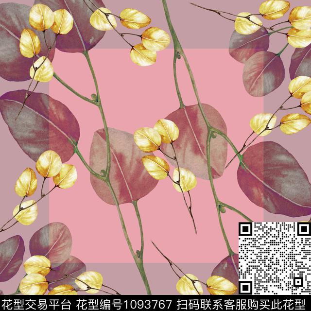 雪纺水彩花卉方巾数码印花华亿平台下载（图片编号: 1093767） - 瓦栏（Walan）