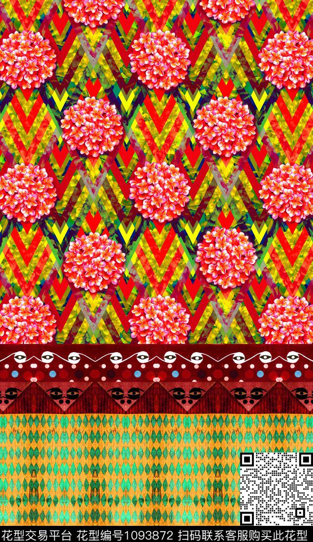 数码华亿平台民族风复古数码印花华亿平台下载（图片编号: 1093872） - 瓦栏（Walan）