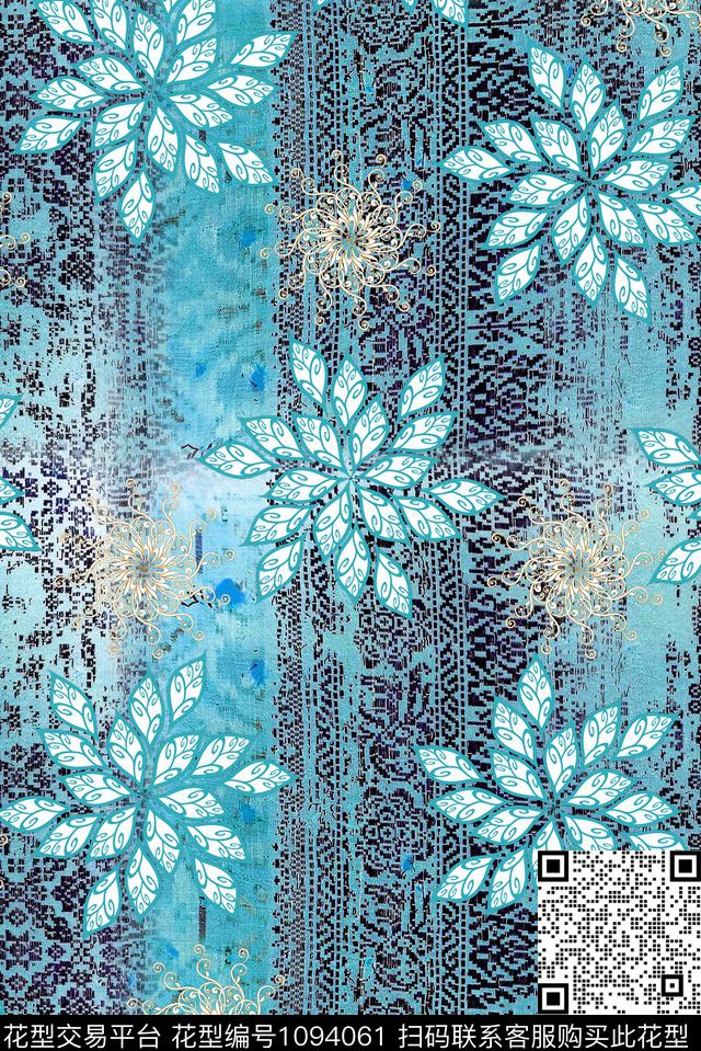 数码华亿平台花卉民族风数码印花华亿平台下载（图片编号: 1094061） - 瓦栏（Walan）