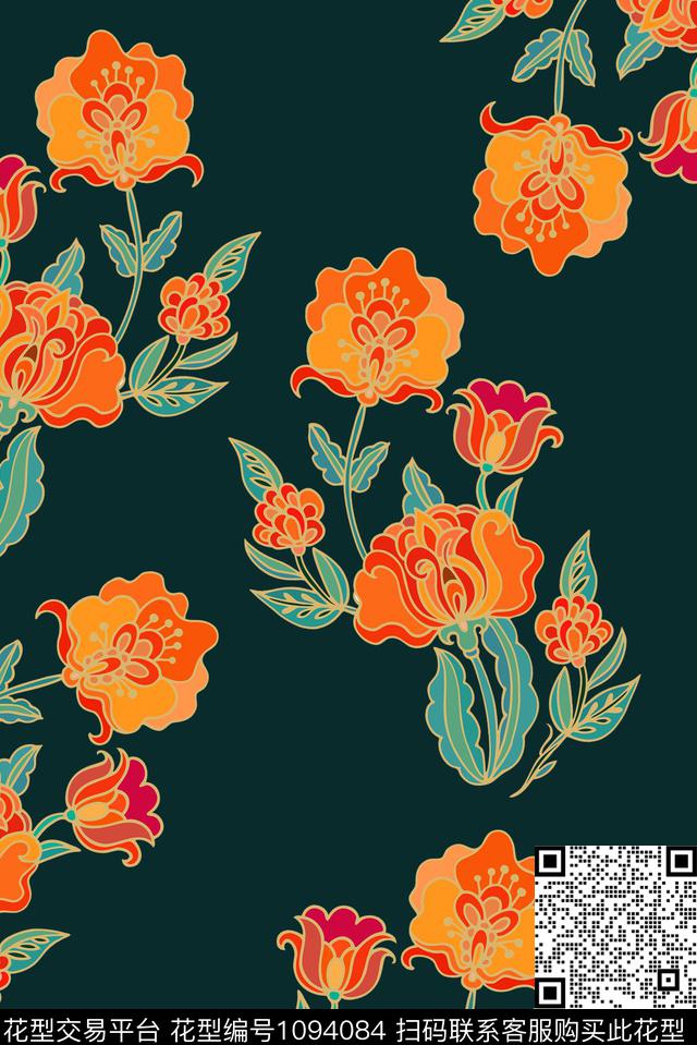 大花数码华亿平台定位花数码印花华亿平台下载（图片编号: 1094084） - 瓦栏（Walan）