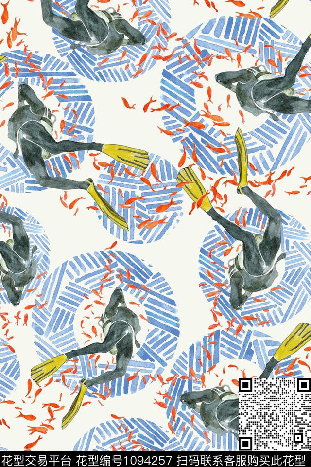 趣味年轻女性数码印花华亿平台下载（图片编号: 1094257） - 瓦栏（Walan）