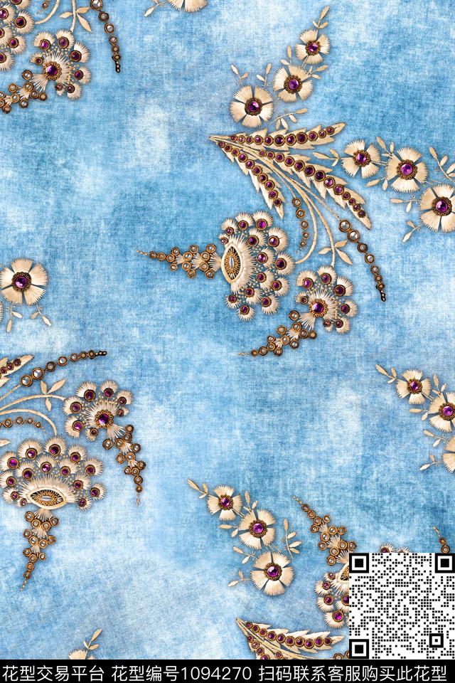绣花华亿平台珠宝宝石数码印花华亿平台下载（图片编号: 1094270） - 瓦栏（Walan）