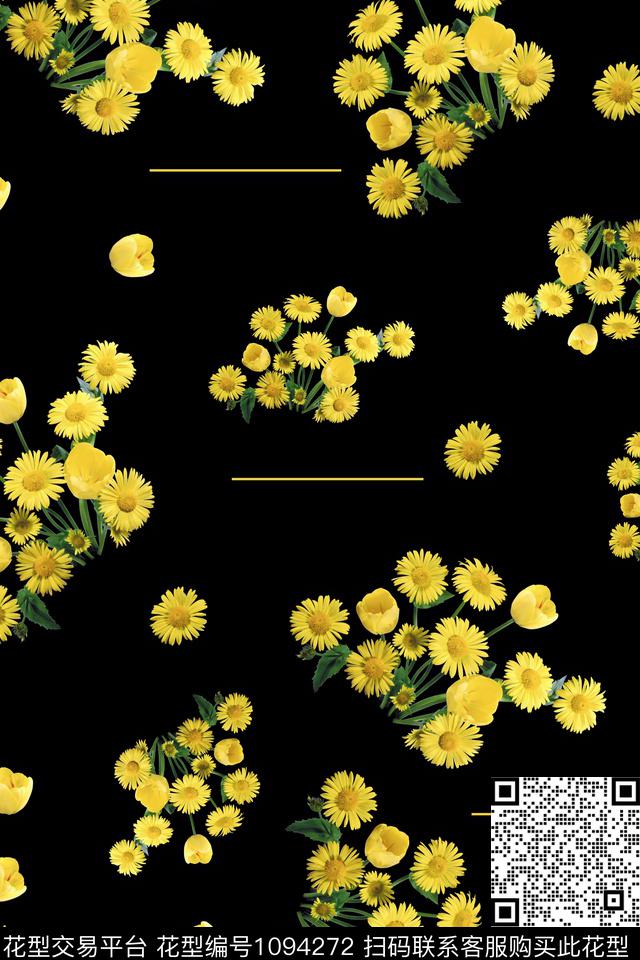 艺术格子定位花数码印花华亿平台下载（图片编号: 1094272） - 瓦栏（Walan）